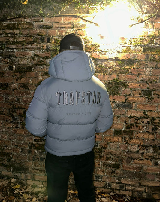 TRAPSTAR - DECODED HOODED PUFFER 2.0 - GREY